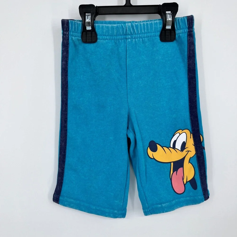 Disney Baby Sweatshirt Shorts Set Kids 3-6M Teal‎ Mickey Donald Goofy Pluto